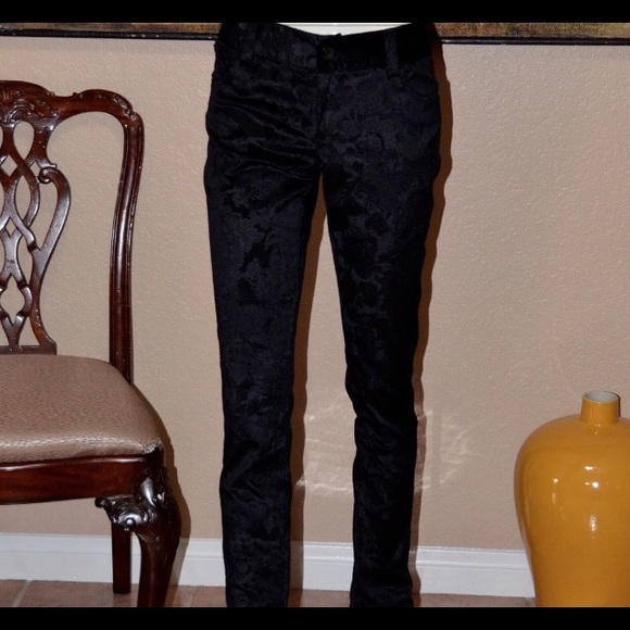 Alice + Olivia Velvet Brocade Skinny Pant - Picture 3 of 7